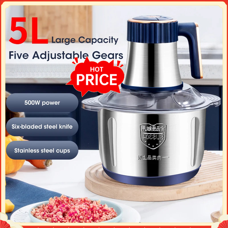 Baby Food Vegetable - 5L Elektrischer Fleischzerkleinerer aus 304 Edelstahl,
