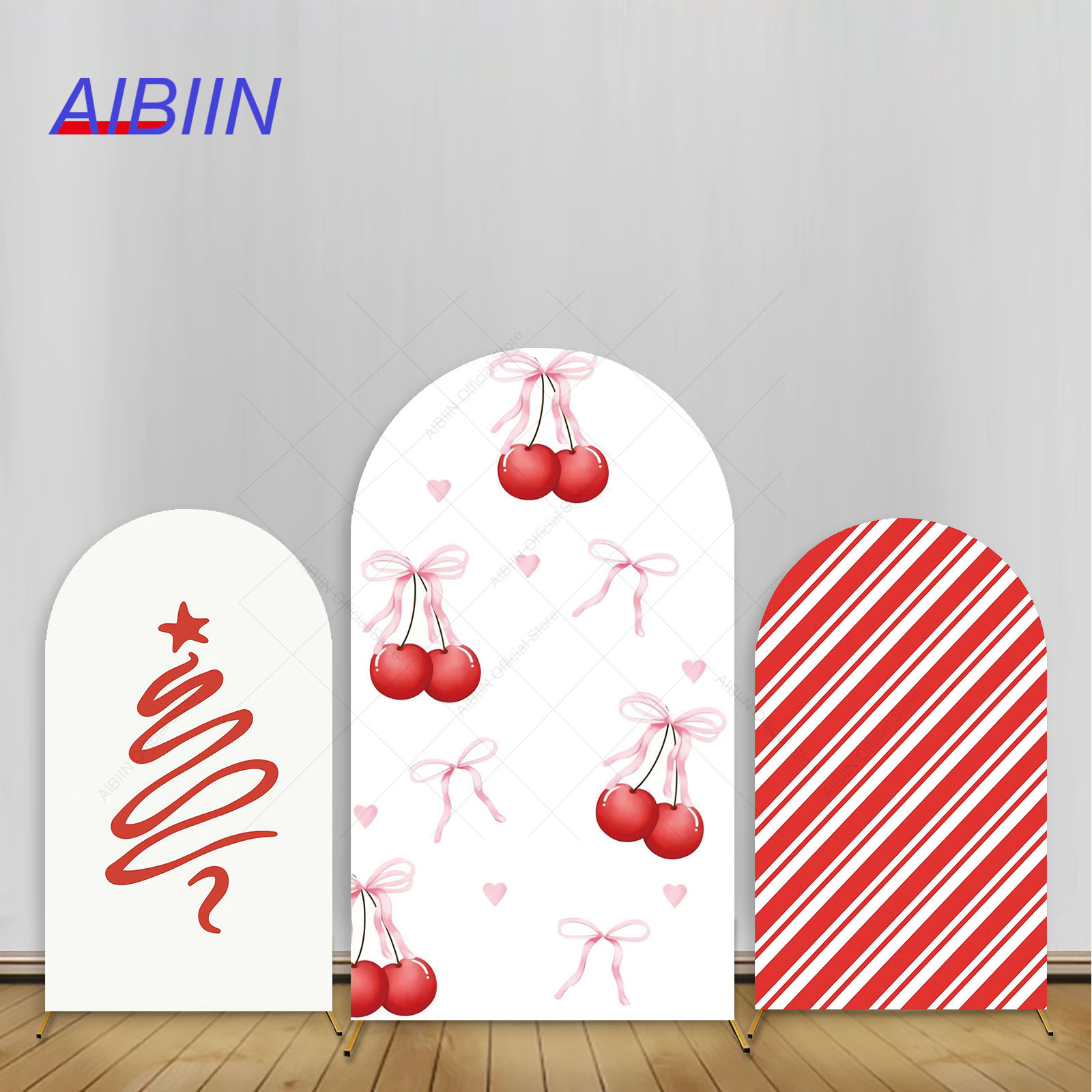 Baby Xmas Food - Kirsche Schleife Frohe Weihnachten Bogen Hintergrund