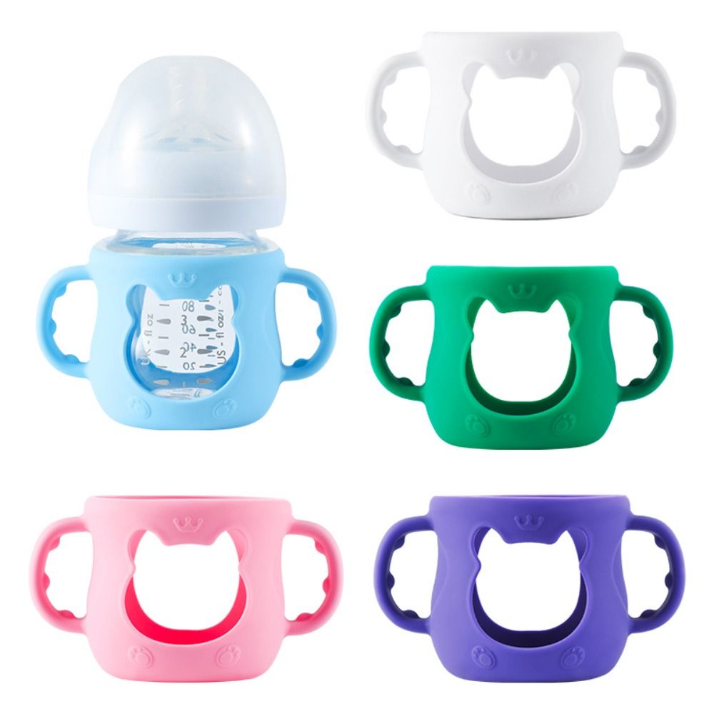 Baby Food Universe - Universelle Babyflaschenhülle, bruchsicher, mit Griffen, Babyflaschenhalter,