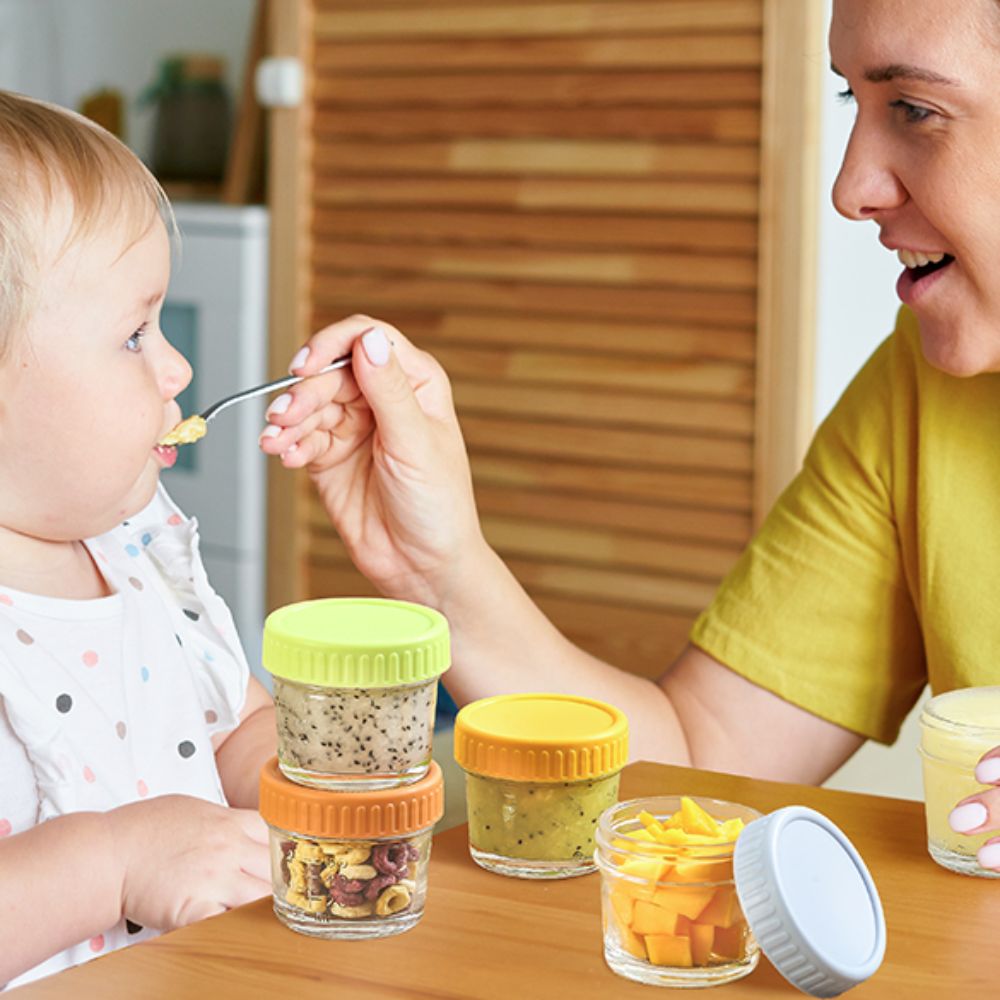 Baby Food Glass Jar - 6 Stück Mehrzweck-Glasbehälter für Babynahrung, wiederverwendbar