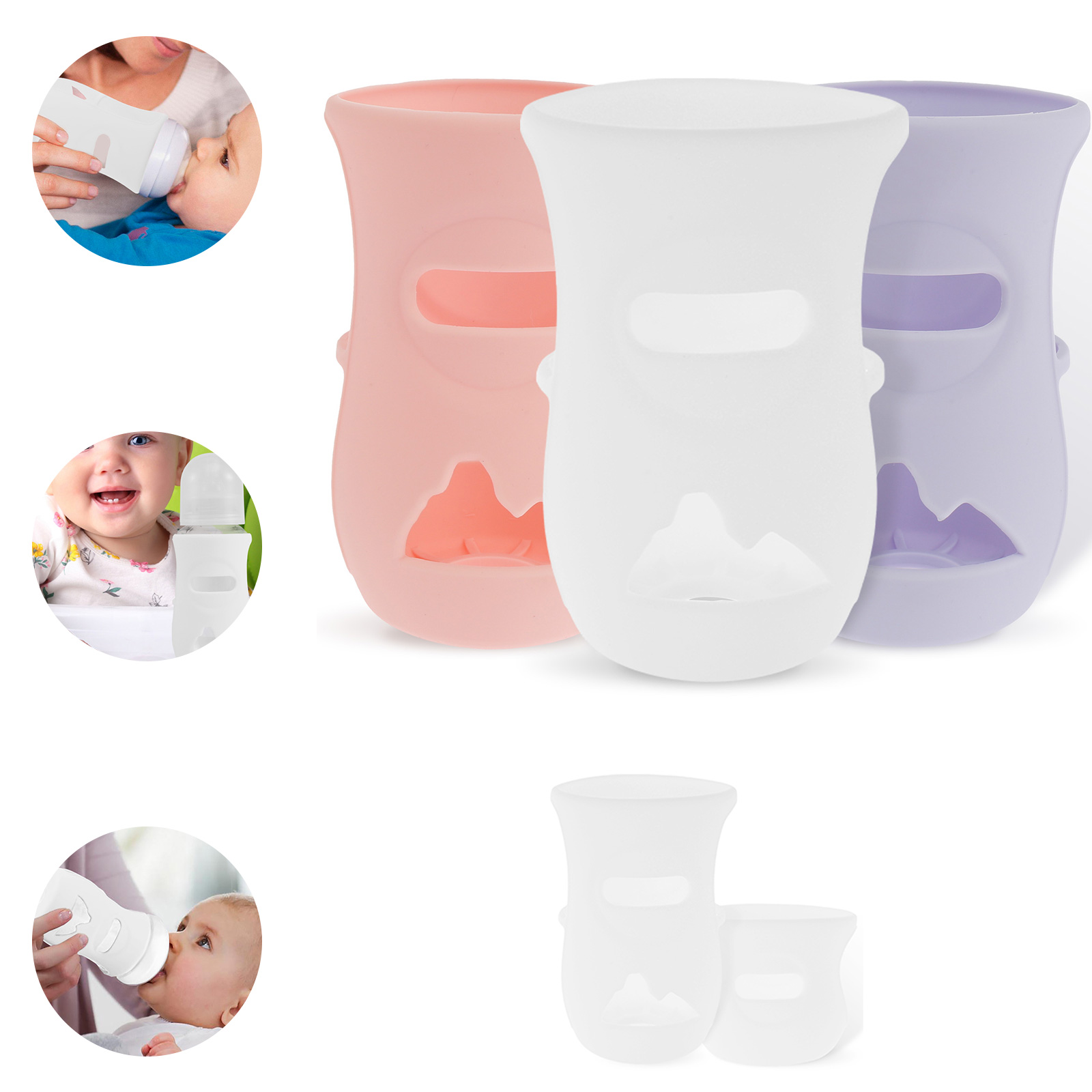 Baby Food Stuff - Silikonhüllen, Silikon-Babyflaschenhülle, isolierte Glasflasche, kompatibel mit