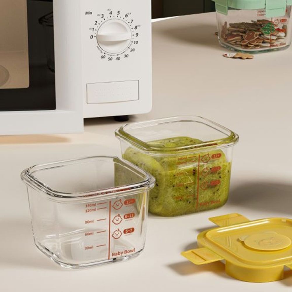Baby Food Glass Jar - Neue 170ml Lebensmittel-Aufbewahrungsbox Gefriergeeigneter Glas-Babynahrungsbehälter Mikrowellengeeigneter