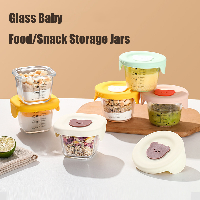 Baby Food Glass Jar - 180 ml Glas-Vorratsdosen für Babynahrung mit