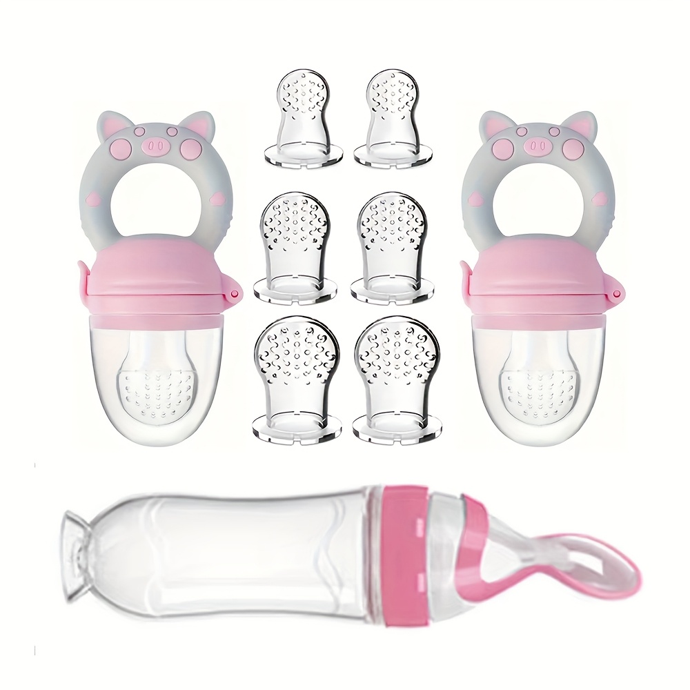 Baby Food Stuff - 9 Stück Babybesteck: 1 Silikon-Flasche mit